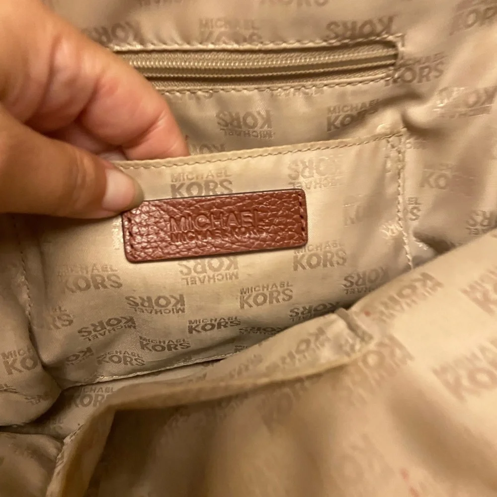 Michael Kors Large Clay Brown Leather Satchel Handbag